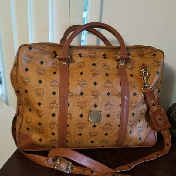 VINTAGE  MCM luggage  laptop carry on detachable strql bag - Picture 11 of 16